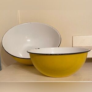 Vintage Enamel Metal Bowls